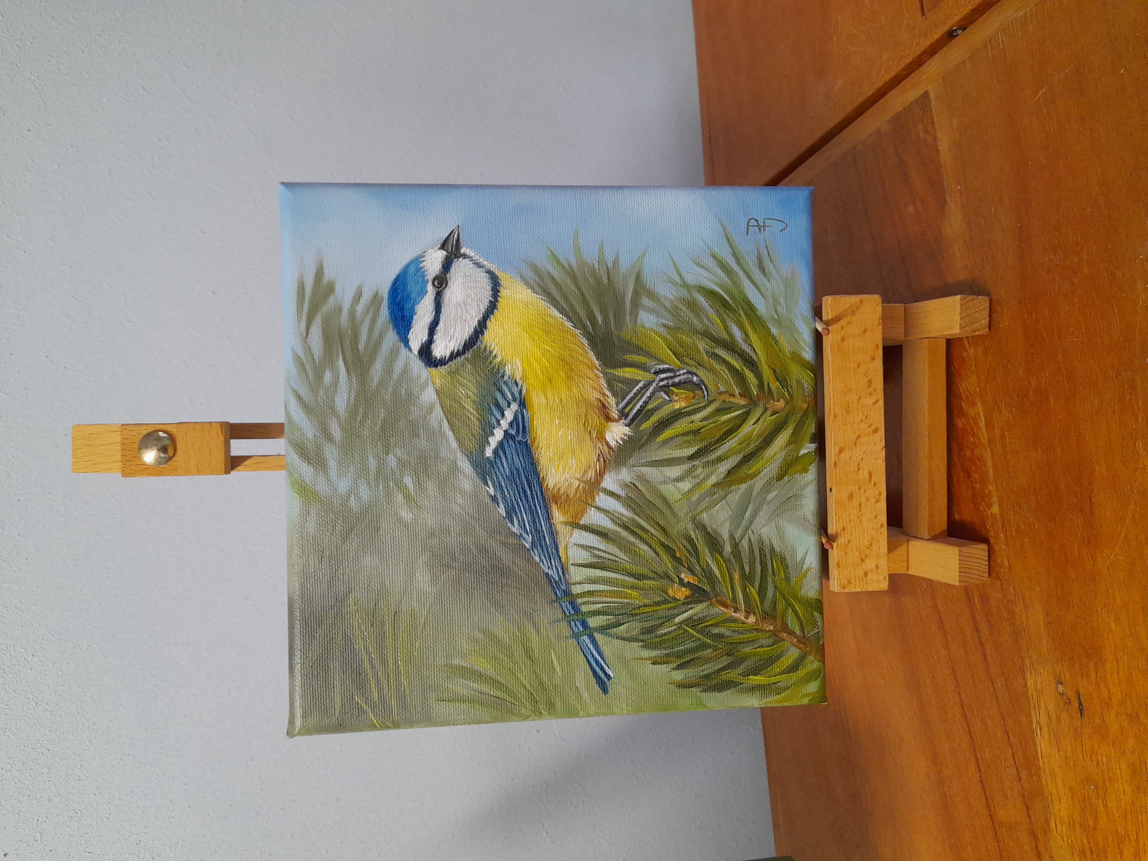 schilderij pimpelmees vogelschilderij in opdracht