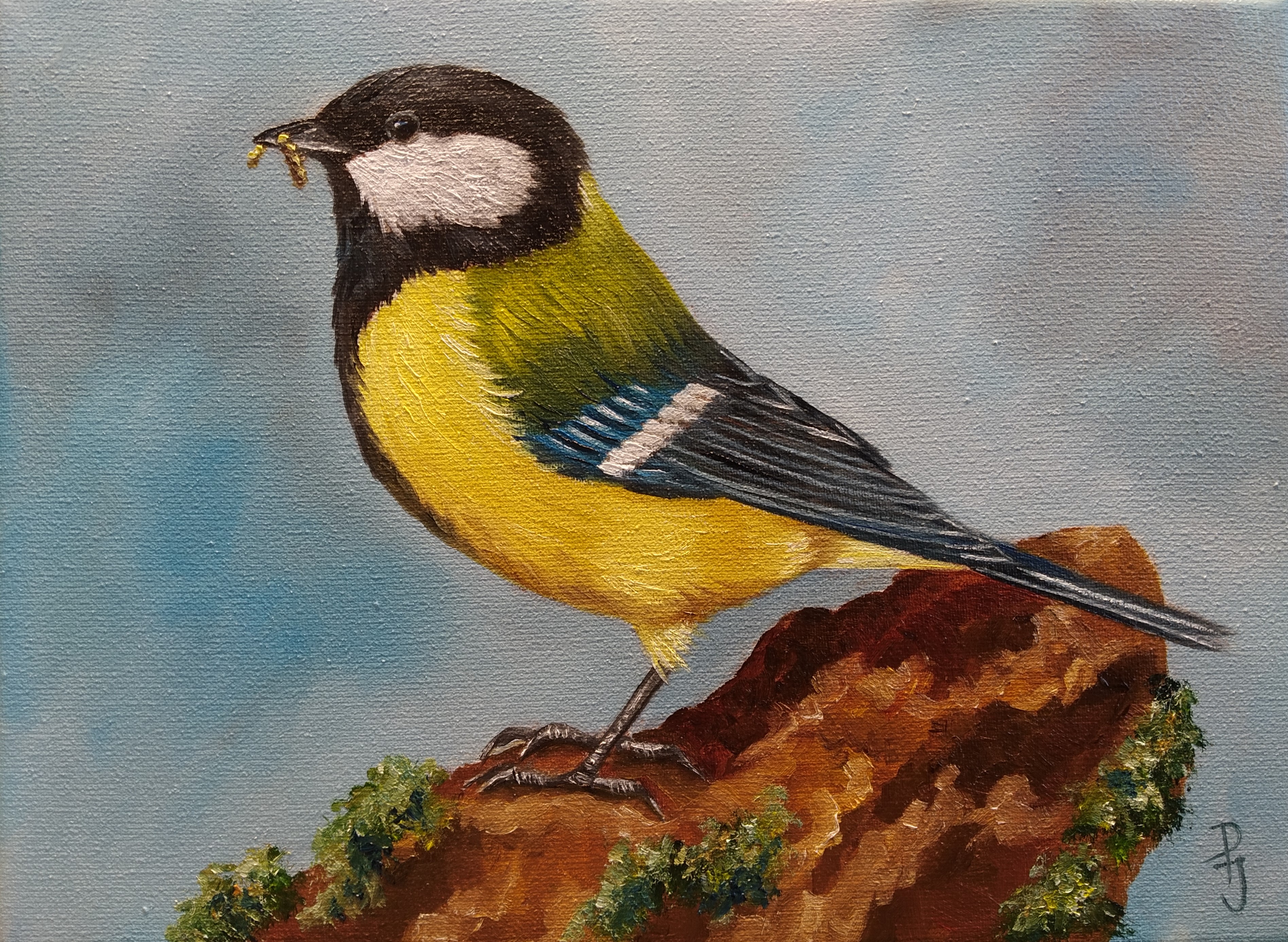 schilderij koolmees vogelschilderij